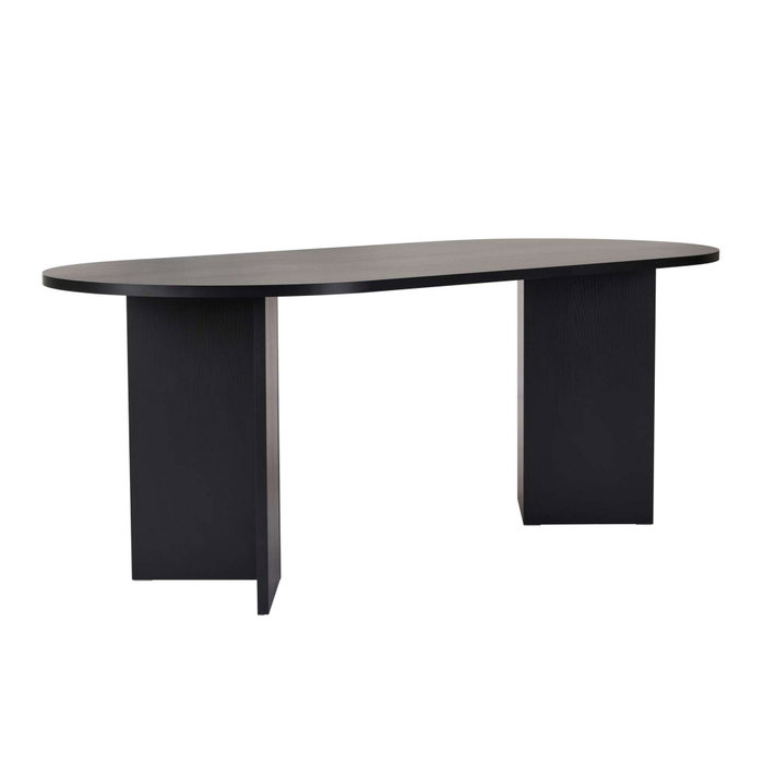 Hanah Home Sabella Mesa de Comedor extensible 200x90 cm color Madera Negra en melamina